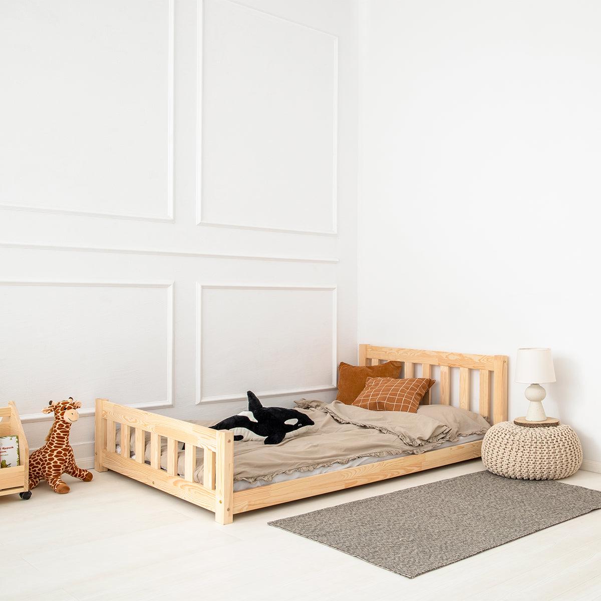 Lit 90x200 sommier inclus Adeline Bois