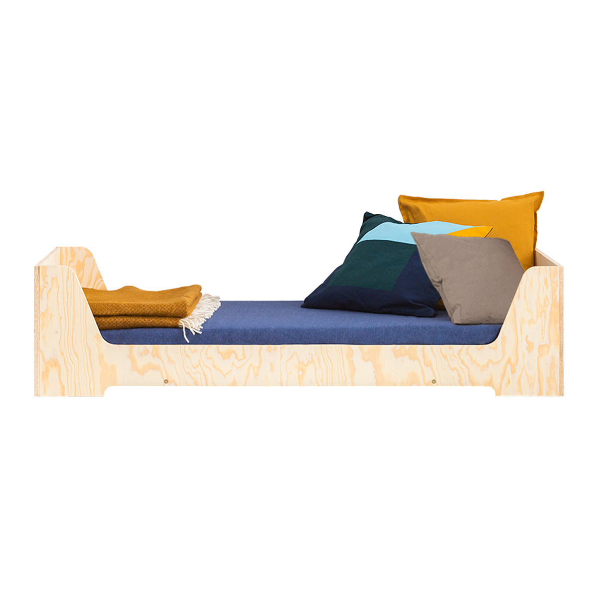 Lit 90x200 sommier inclus Albane Bois - vue 2