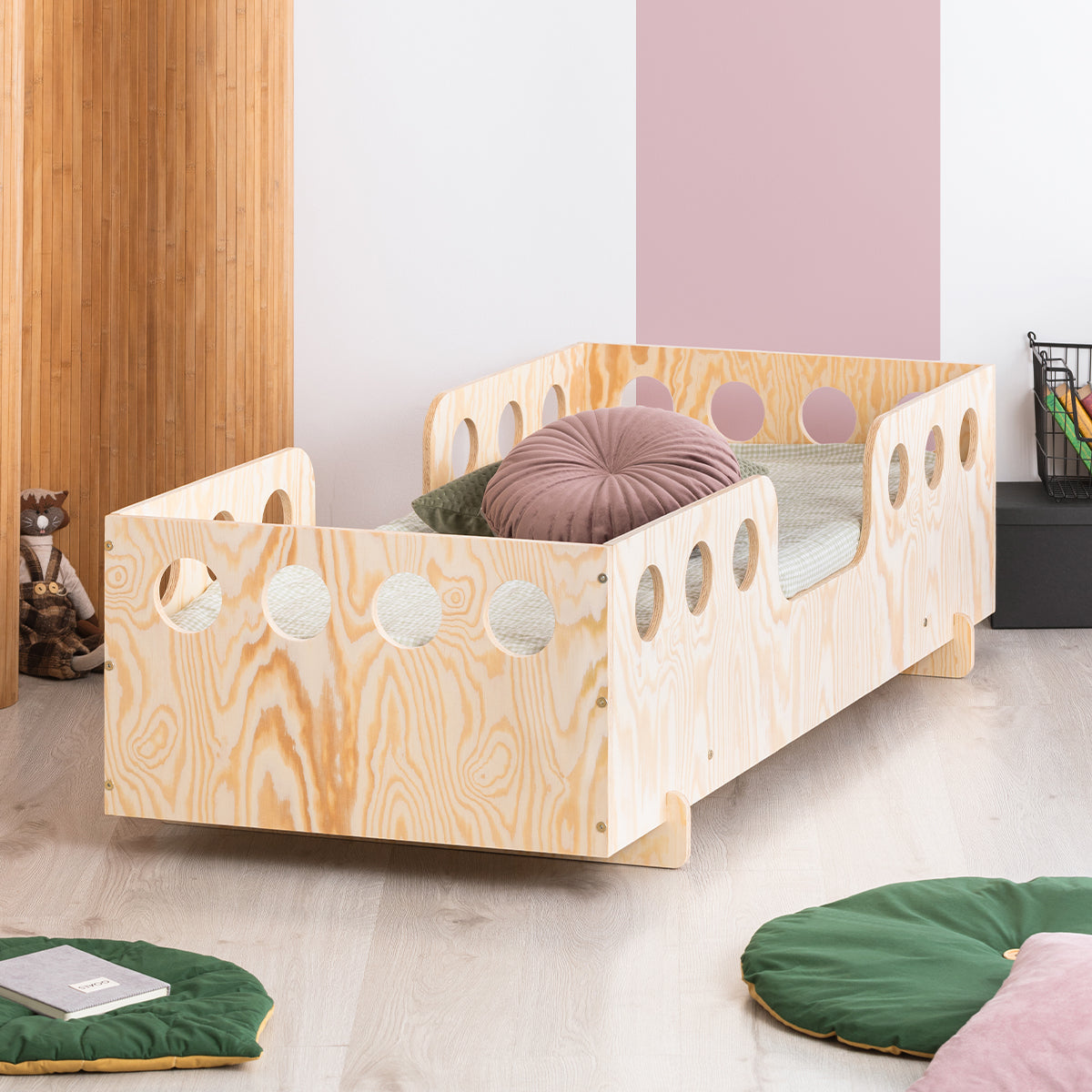 Lit 90x200 sommier inclus Anaïs Bois - vue 3