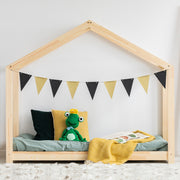 Lit cabane 70x140 sommier inclus Aude Bois