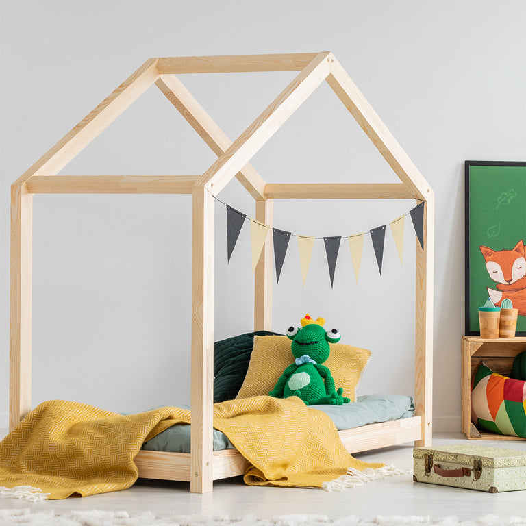 Lit cabane 90x190 sommier inclus Aude Bois - vue 3