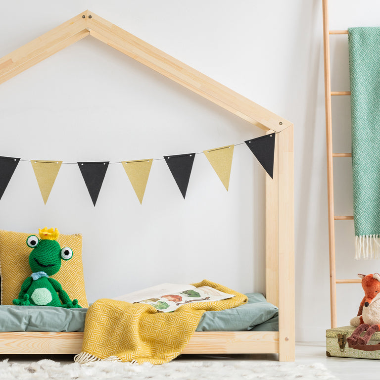 Lit cabane 90x190 sommier inclus Aude Bois - vue 4
