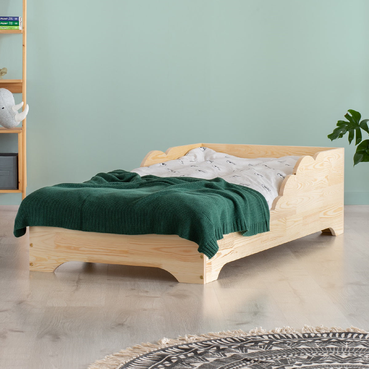 Lit 90x200 sommier inclus Blandine Bois - vue 3