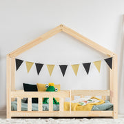 Lit cabane 70x140 sommier inclus Amandine Bois
