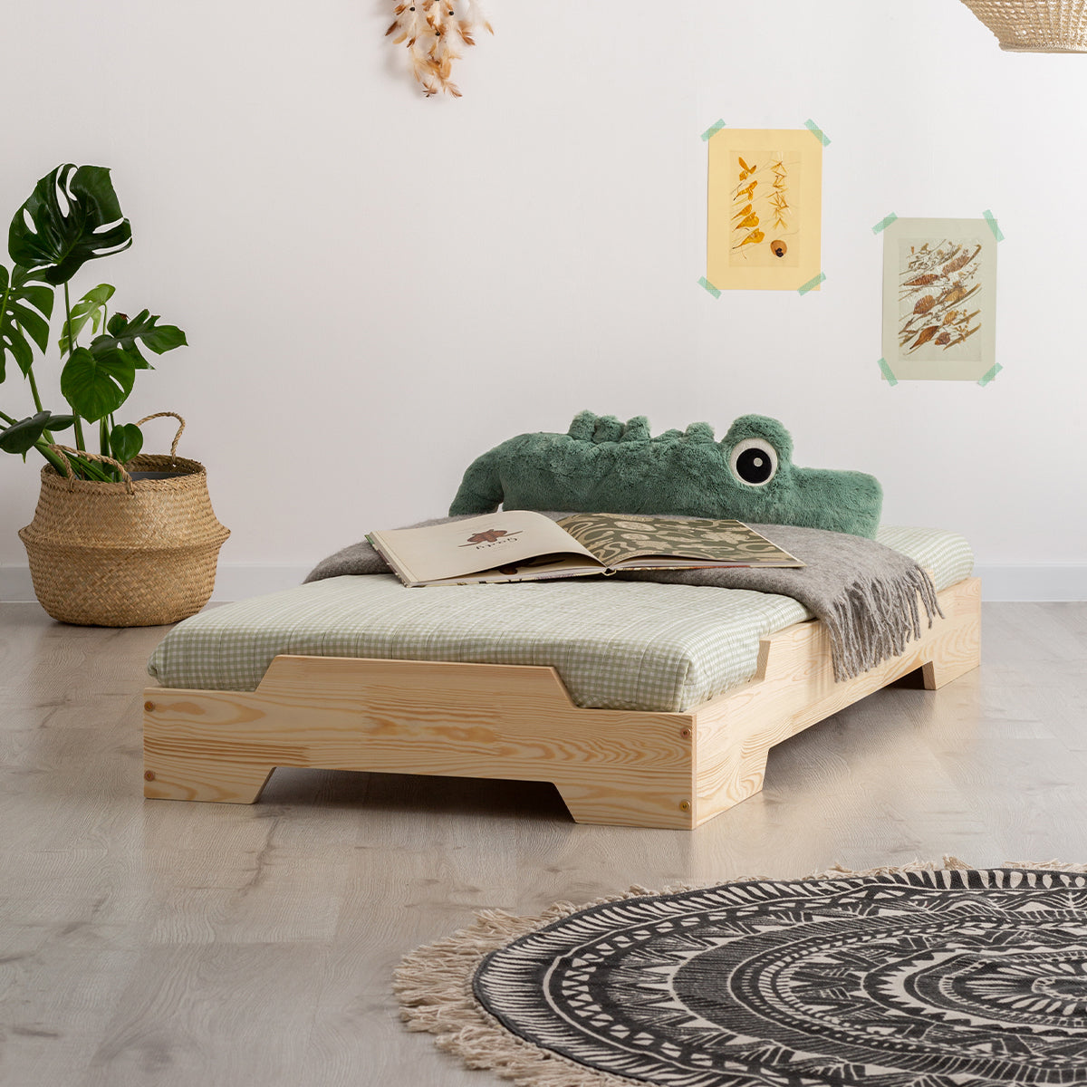 Lit 90x200 sommier inclus Cyrielle Bois - vue 3
