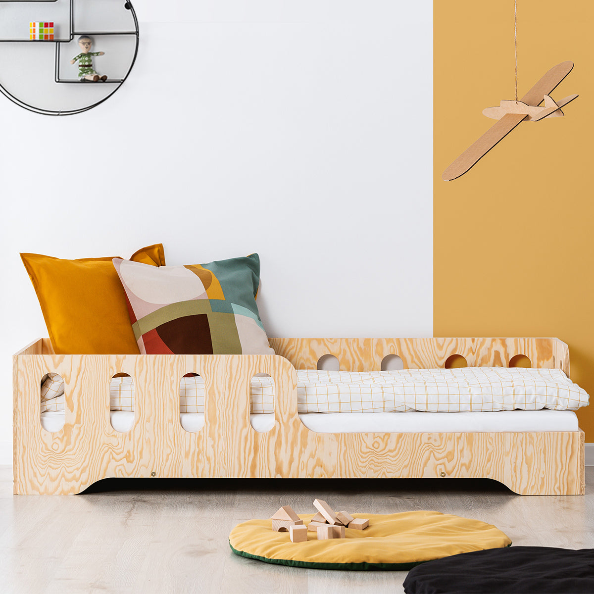 Lit 90x190 entrée droite sommier inclus Estelle Bois
