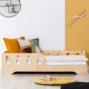 Lit 90x190 entrée droite sommier inclus Estelle Bois
