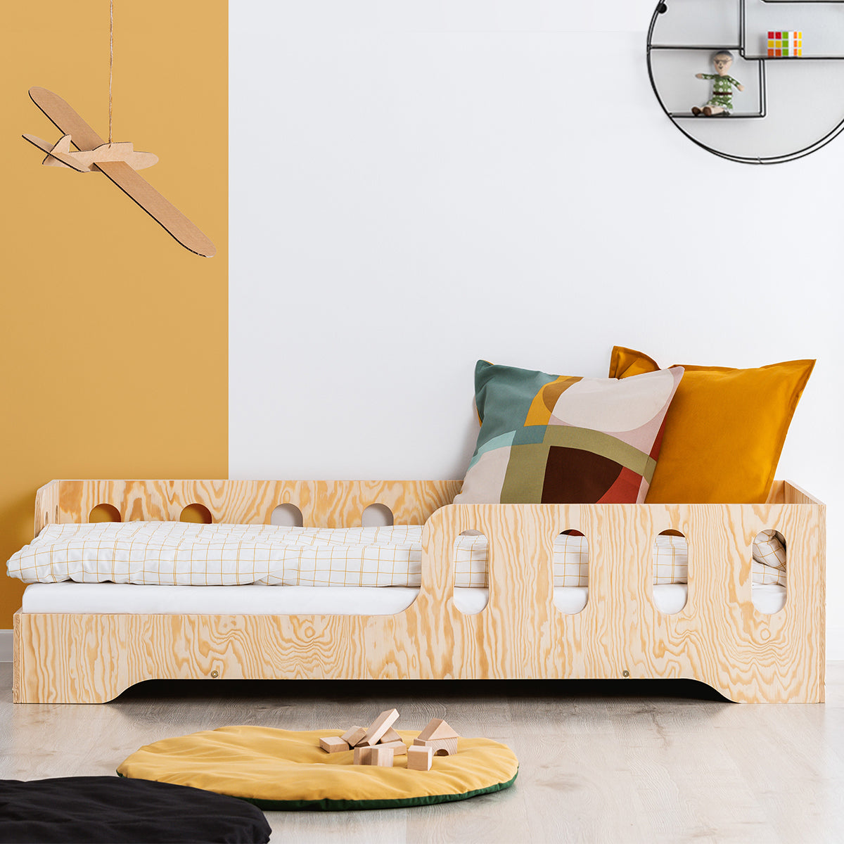 Lit 70x140 entrée gauche sommier inclus Estelle Bois