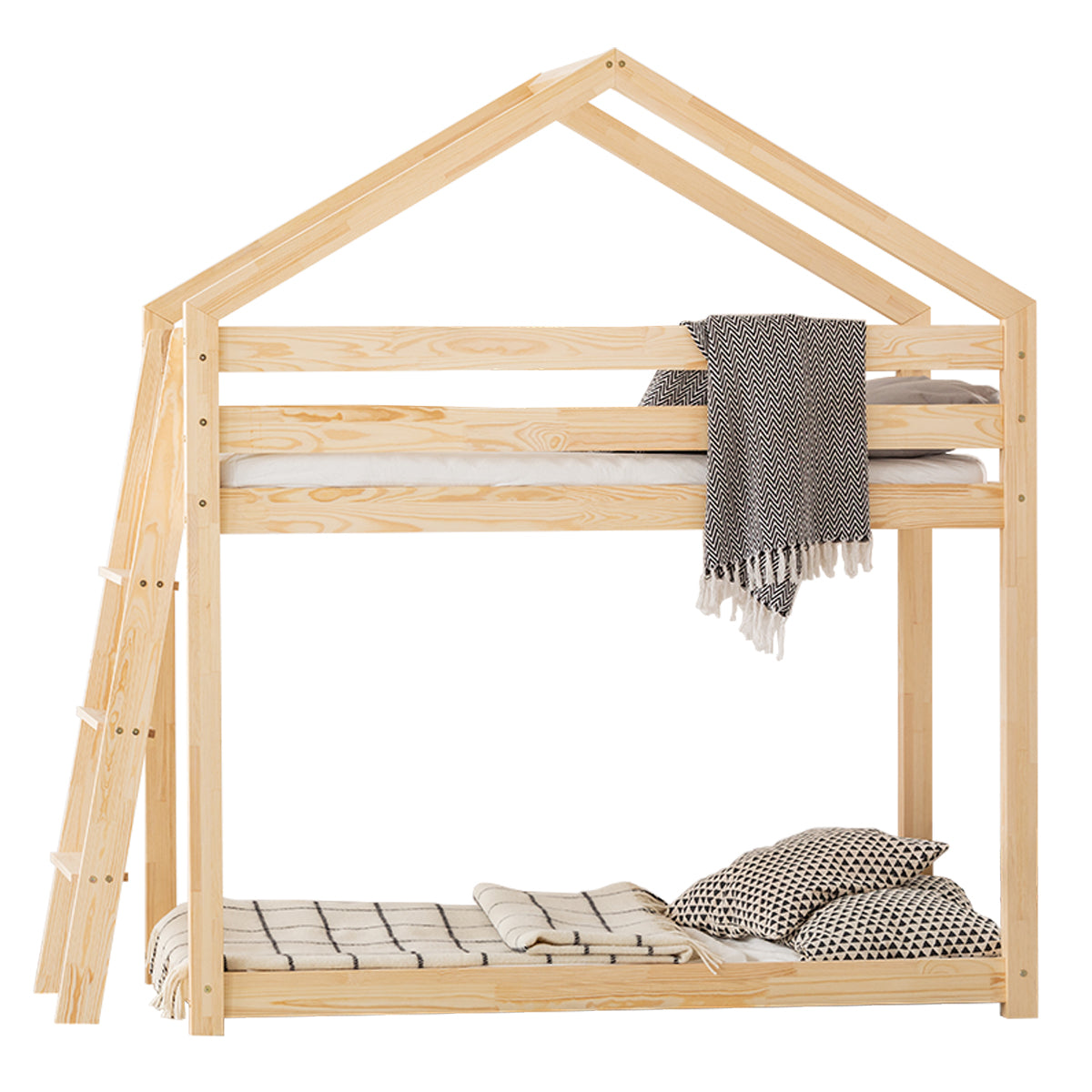 Lit cabane superposé 90x190 sommier inclus Gaëlle Bois - vue 2