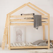 Lit cabane superposé 90x200 sommier inclus Gaëlle Bois