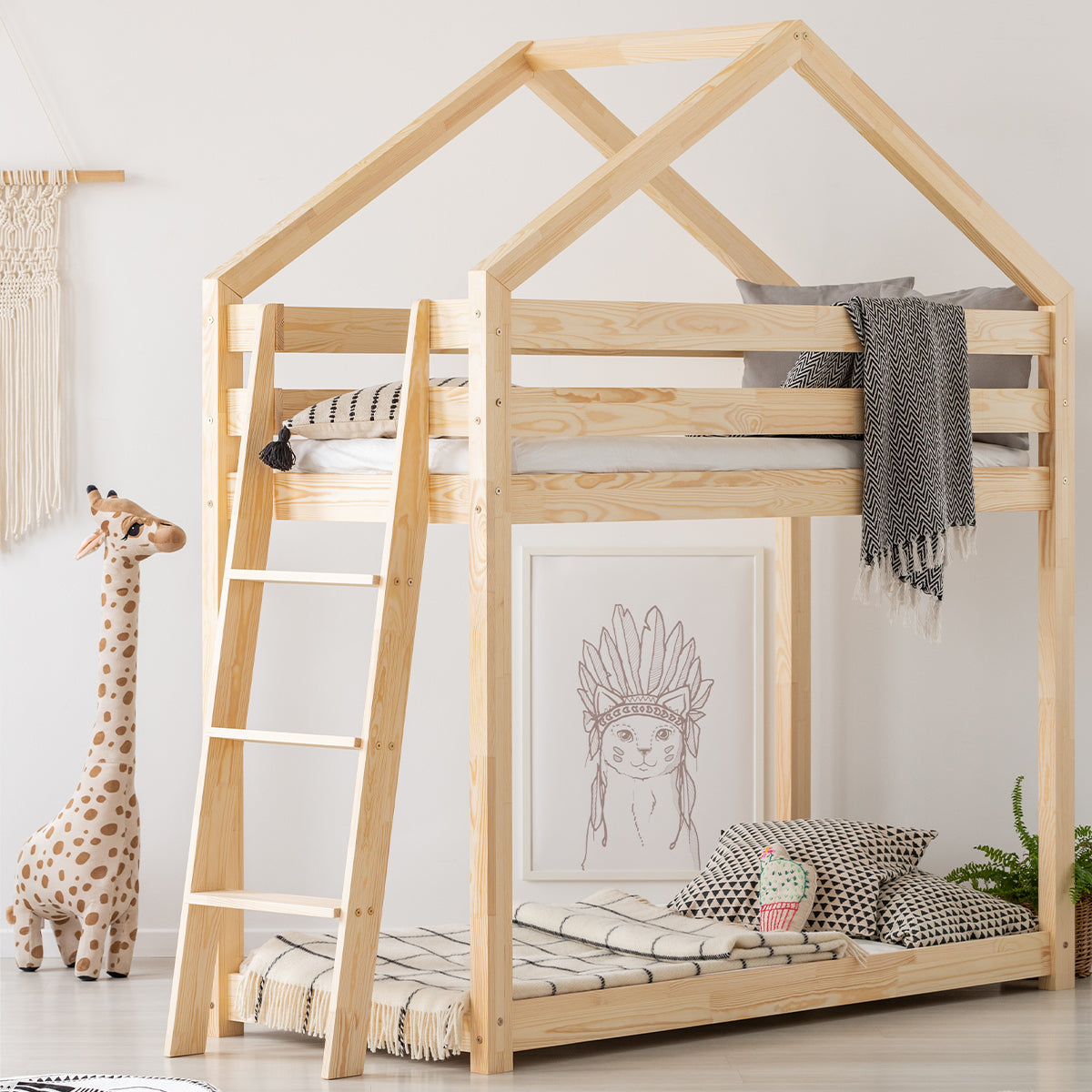 Lit cabane superposé 90x200 sommier inclus Gaëlle Bois - vue 3