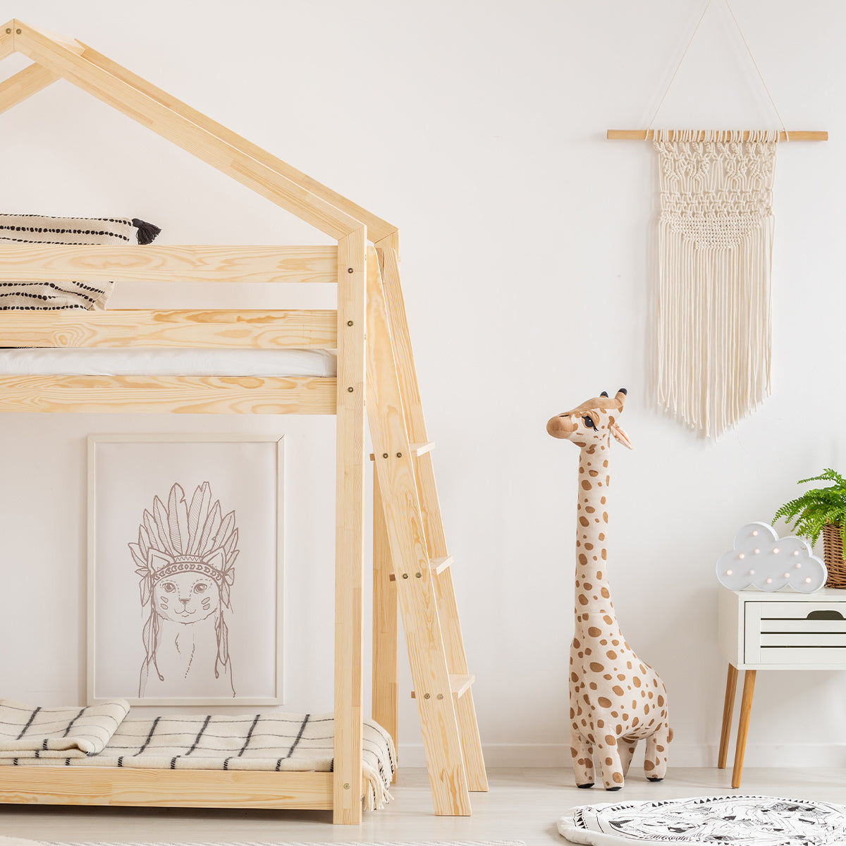 Lit cabane superposé 90x200 sommier inclus Gaëlle Bois - vue 4