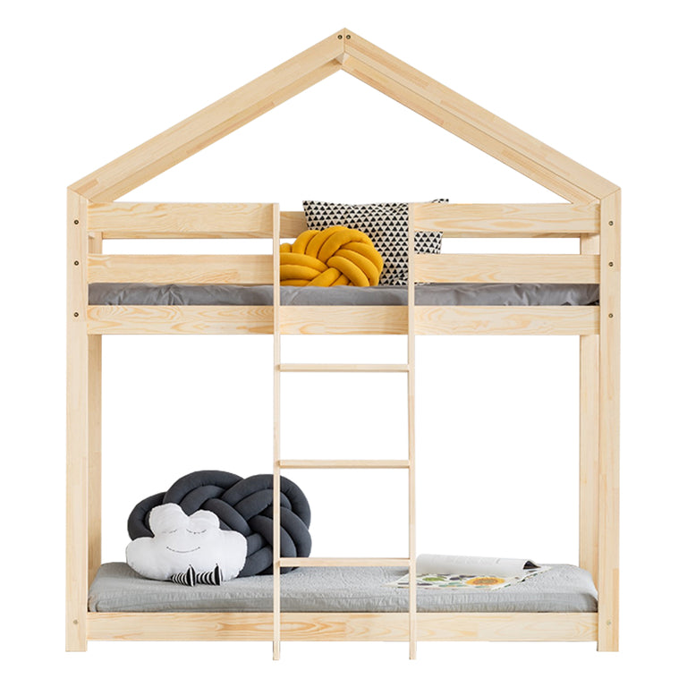 Lit cabane superposé 70x140 sommier inclus Hortense Bois - vue 2