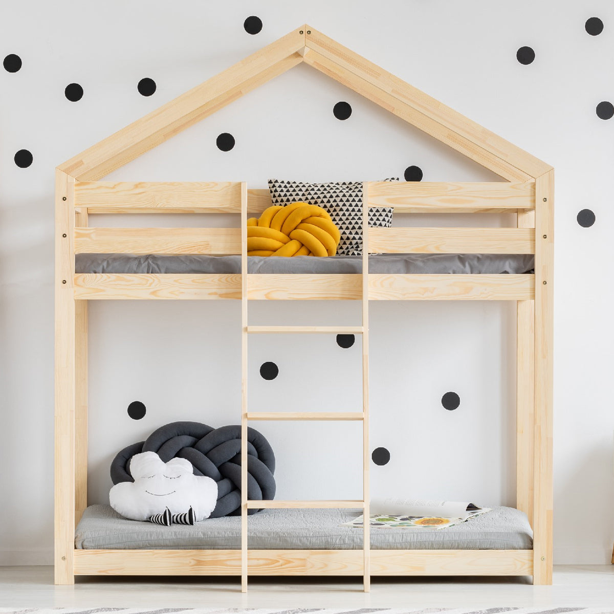 Lit cabane superposé 90x190 sommier inclus Hortense Bois