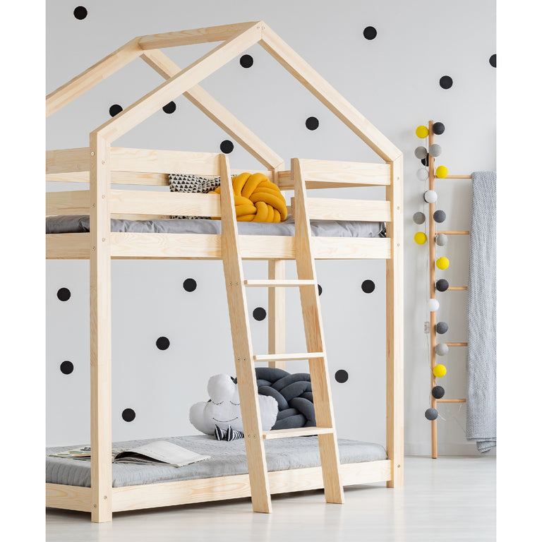 Lit cabane superposé 70x140 sommier inclus Hortense Bois - vue 3