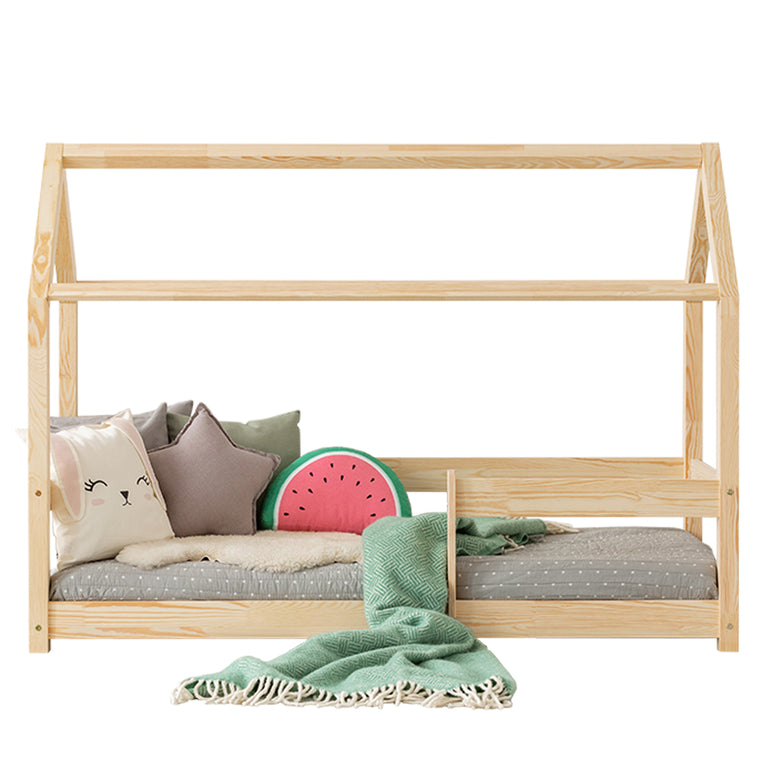 Lit cabane 90x190 sommier inclus Ilona Bois - vue 2