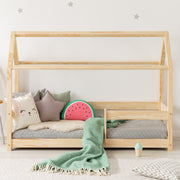 Lit cabane 90x190 sommier inclus Ilona Bois
