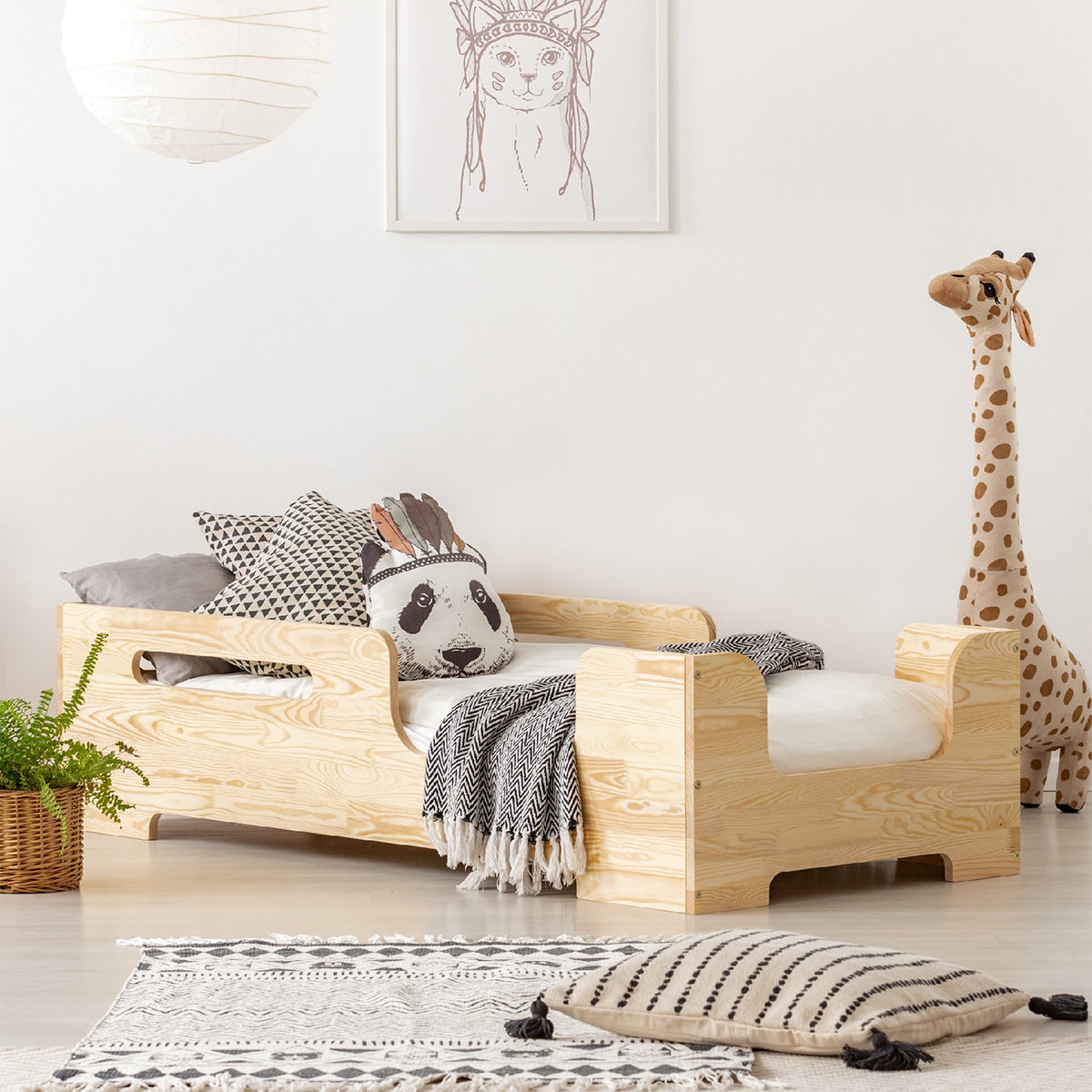 Lit 90x200 sommier inclus Lilian Bois - vue 3