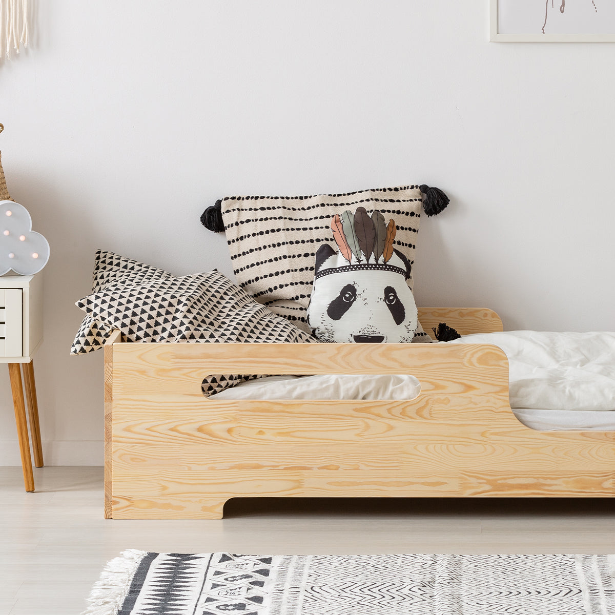 Lit 90x190 sommier inclus Lilian Bois - vue 4