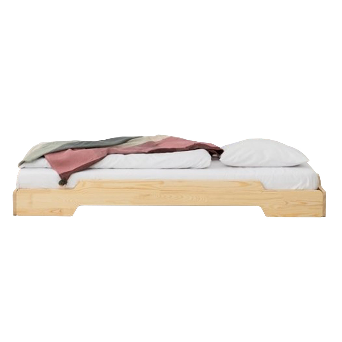 Lit au sol 90x200 sommier inclus Lola Bois - vue 2
