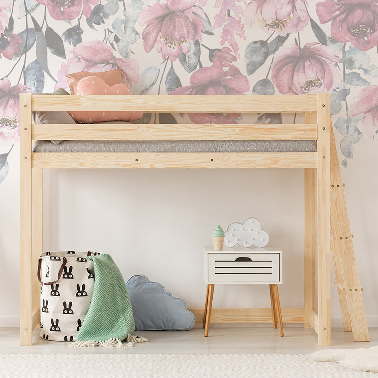 Lit mi-hauteur 70x140 sommier inclus Mark Bois