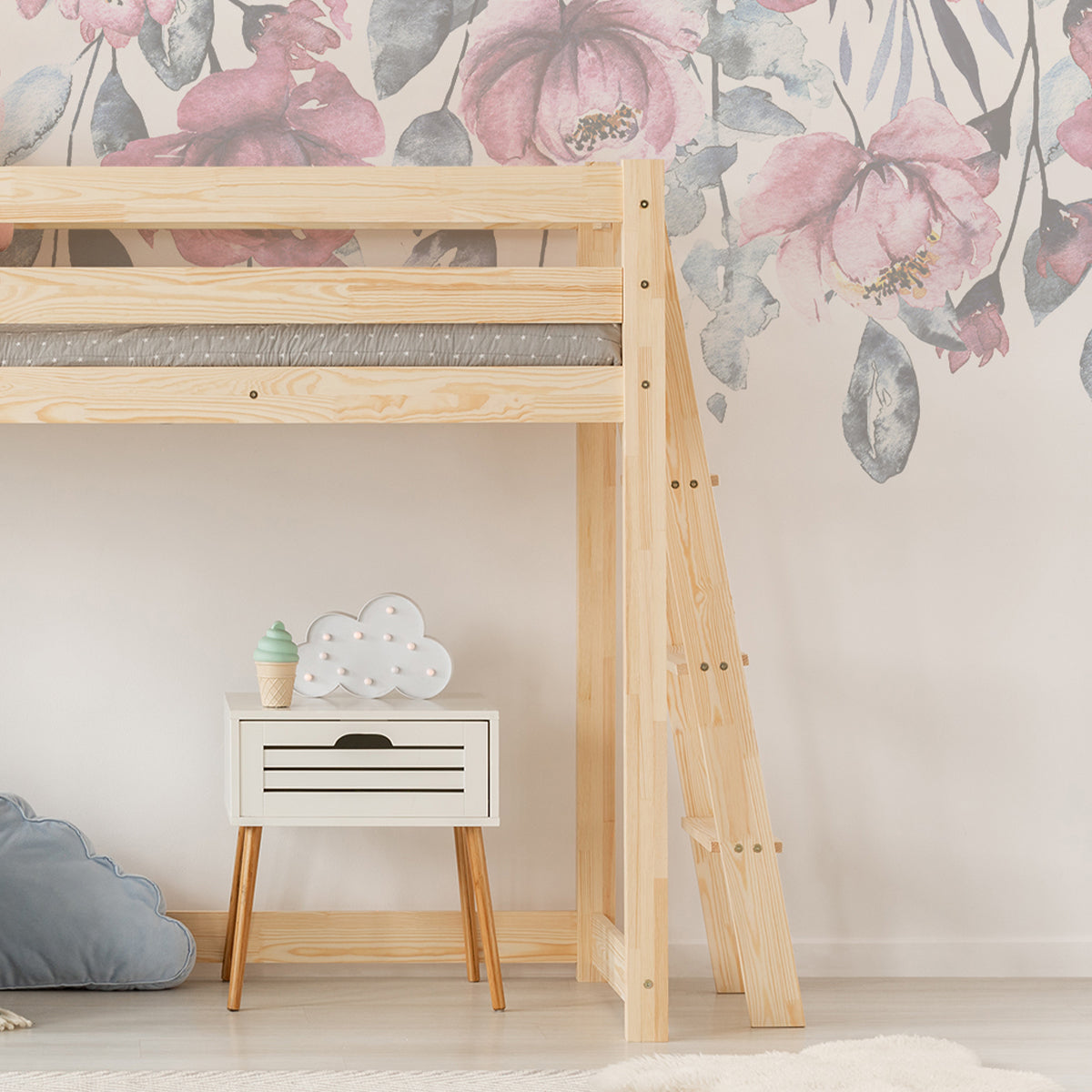 Lit mi-hauteur 90x190 sommier inclus Mark Bois - vue 4