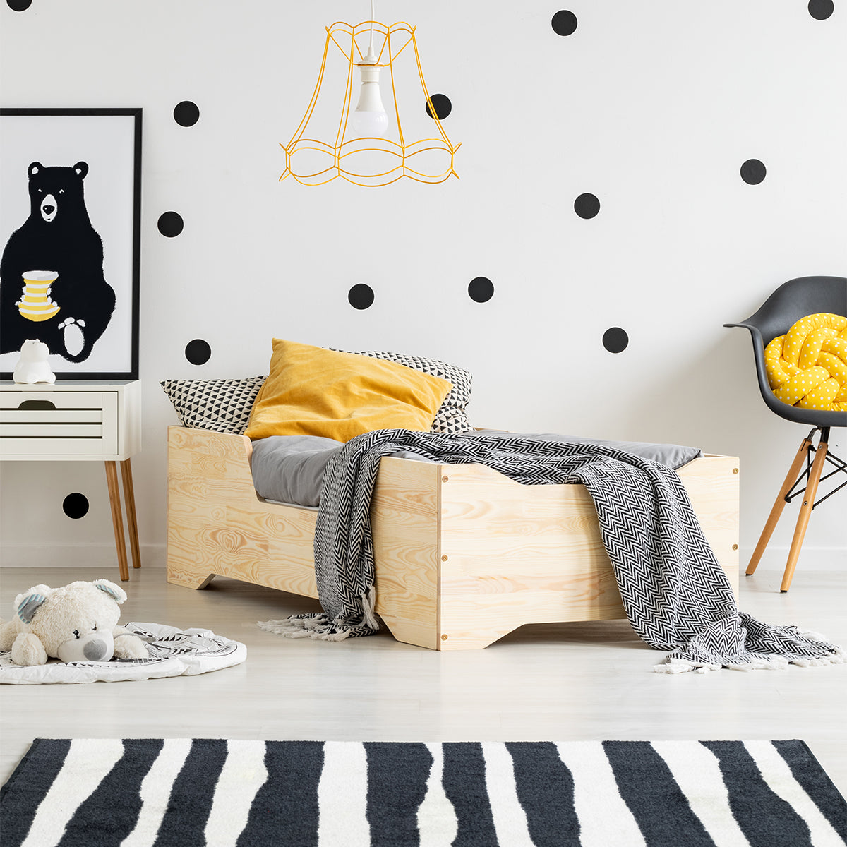 Lit 90x190 sommier inclus Maxine Bois - vue 3