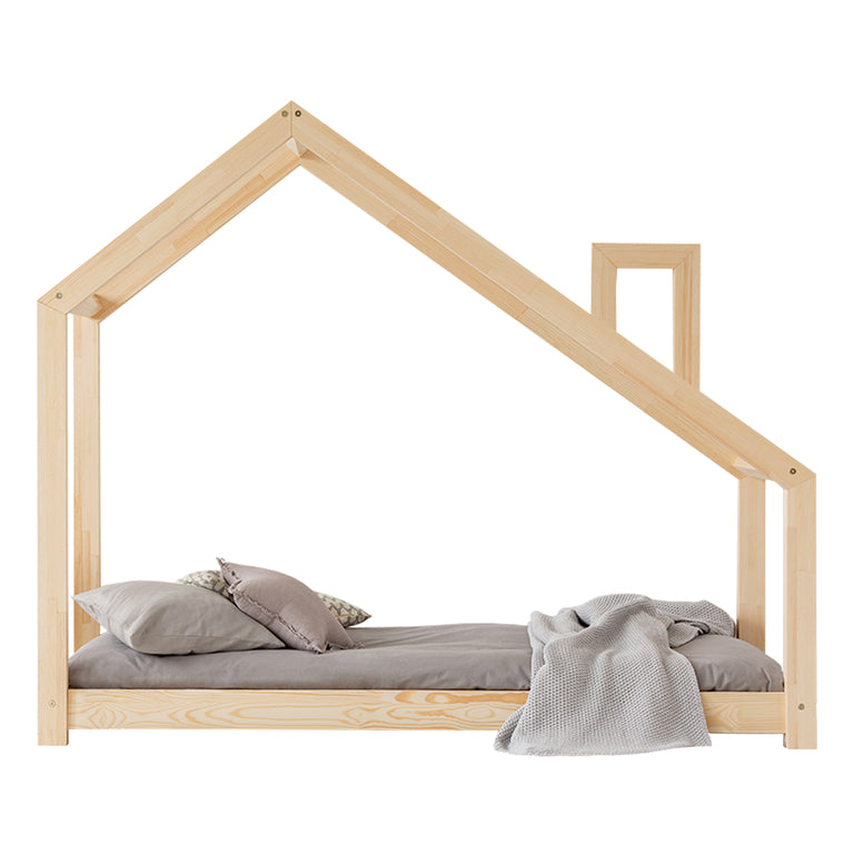 Lit cabane 90x200 sommier inclus Nathan Bois - vue 2