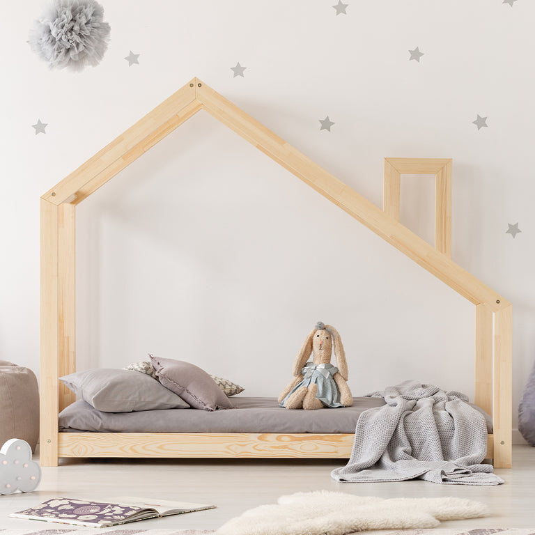 Lit cabane 90x200 sommier inclus Nathan Bois