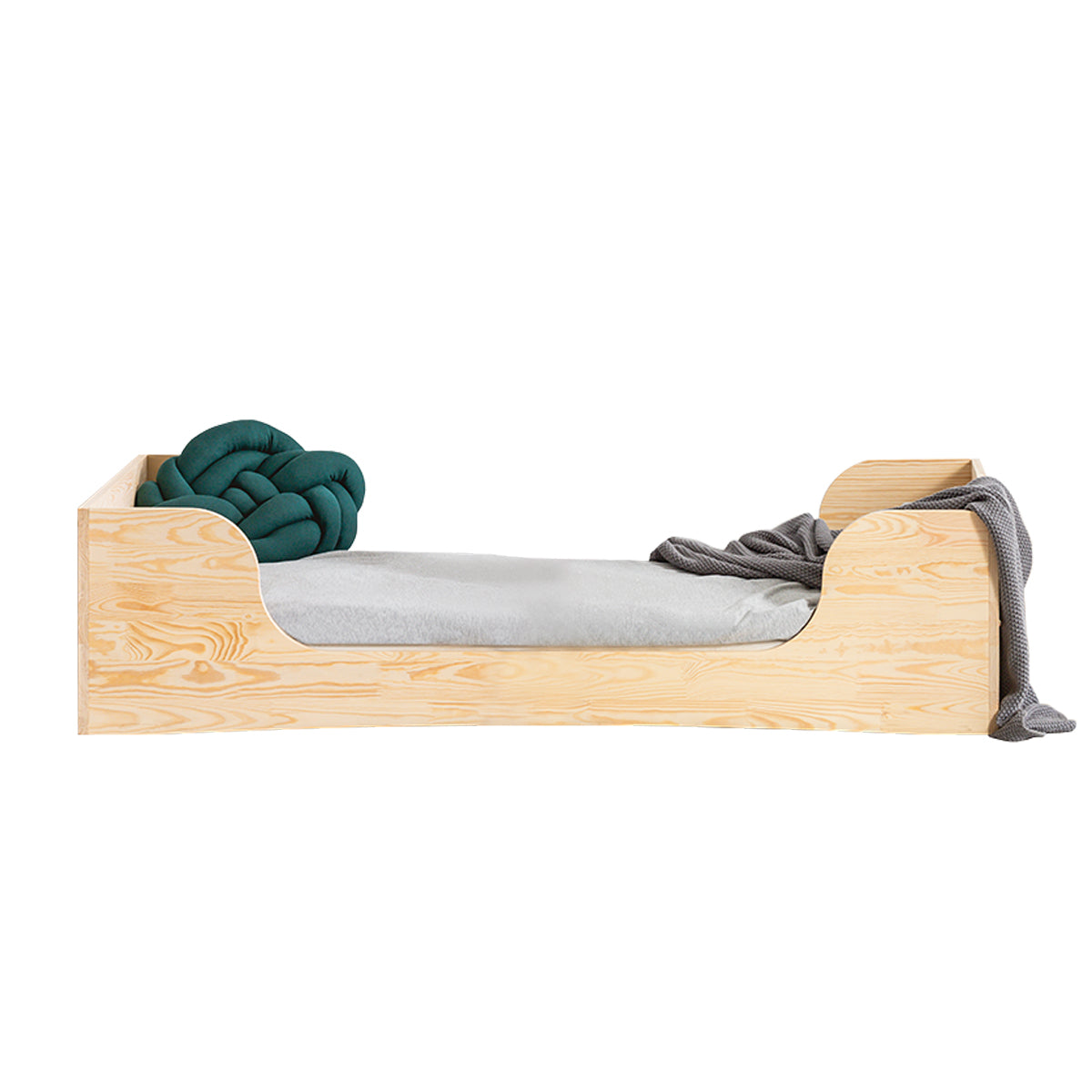 Lit 90x200 sommier inclus Noélie Bois - vue 2