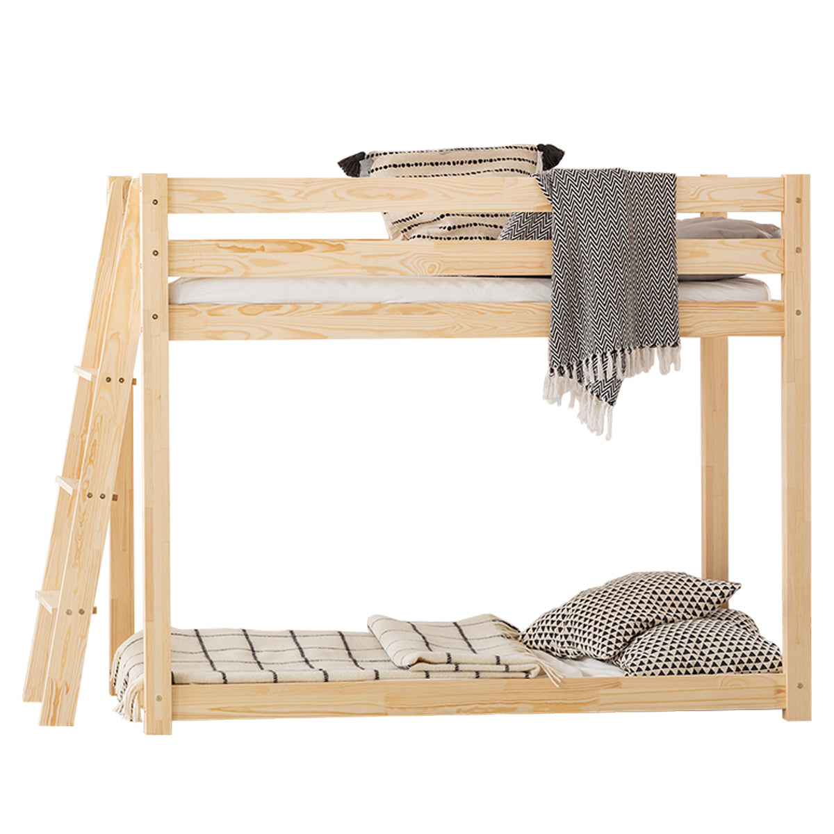 Lit superposé 90x190 sommier inclus Owen Bois - vue 2