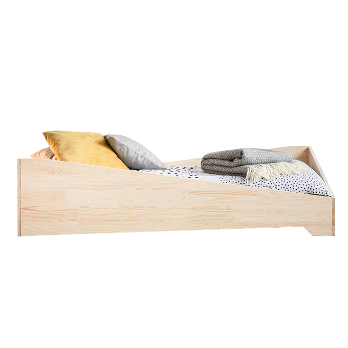 Lit 90x190 sommier inclus Solène Bois - vue 2