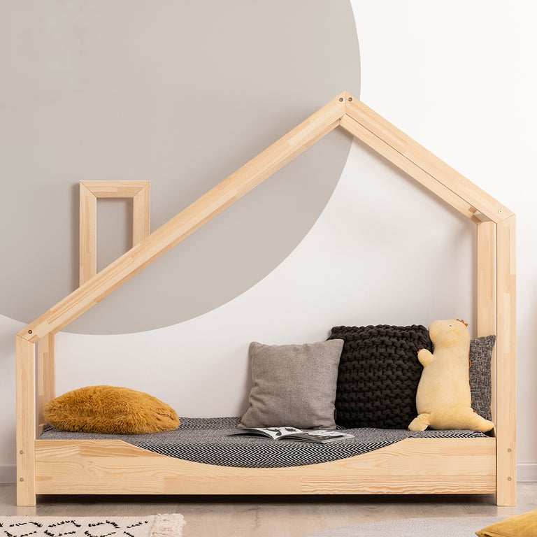 Lit cabane 90x200 sommier inclus Sonia Bois