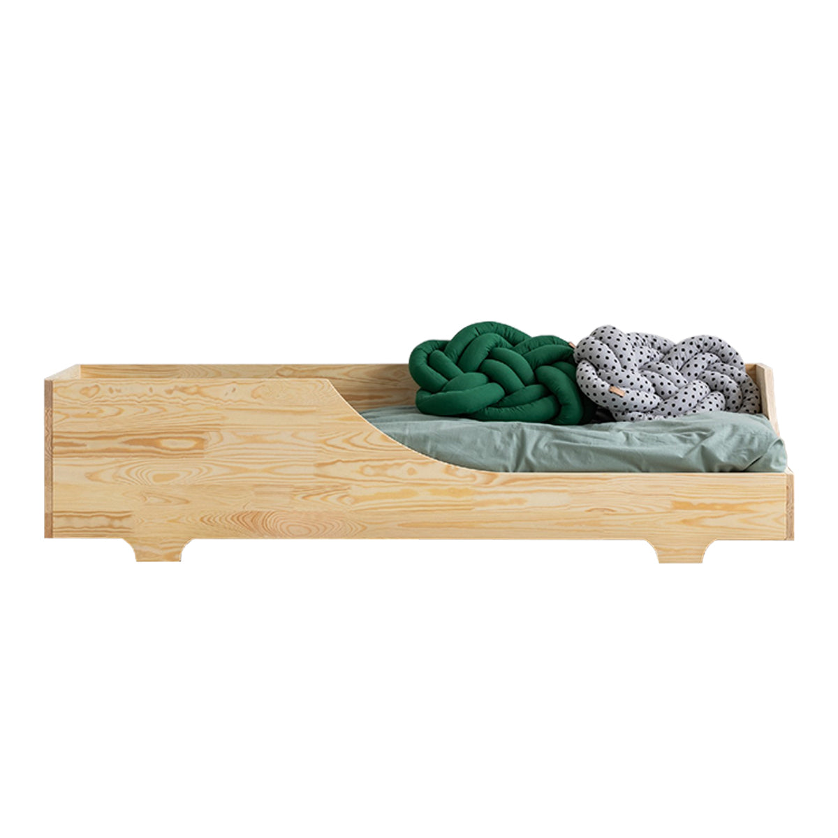Lit 90x200 sommier inclus Tonio Bois - vue 2
