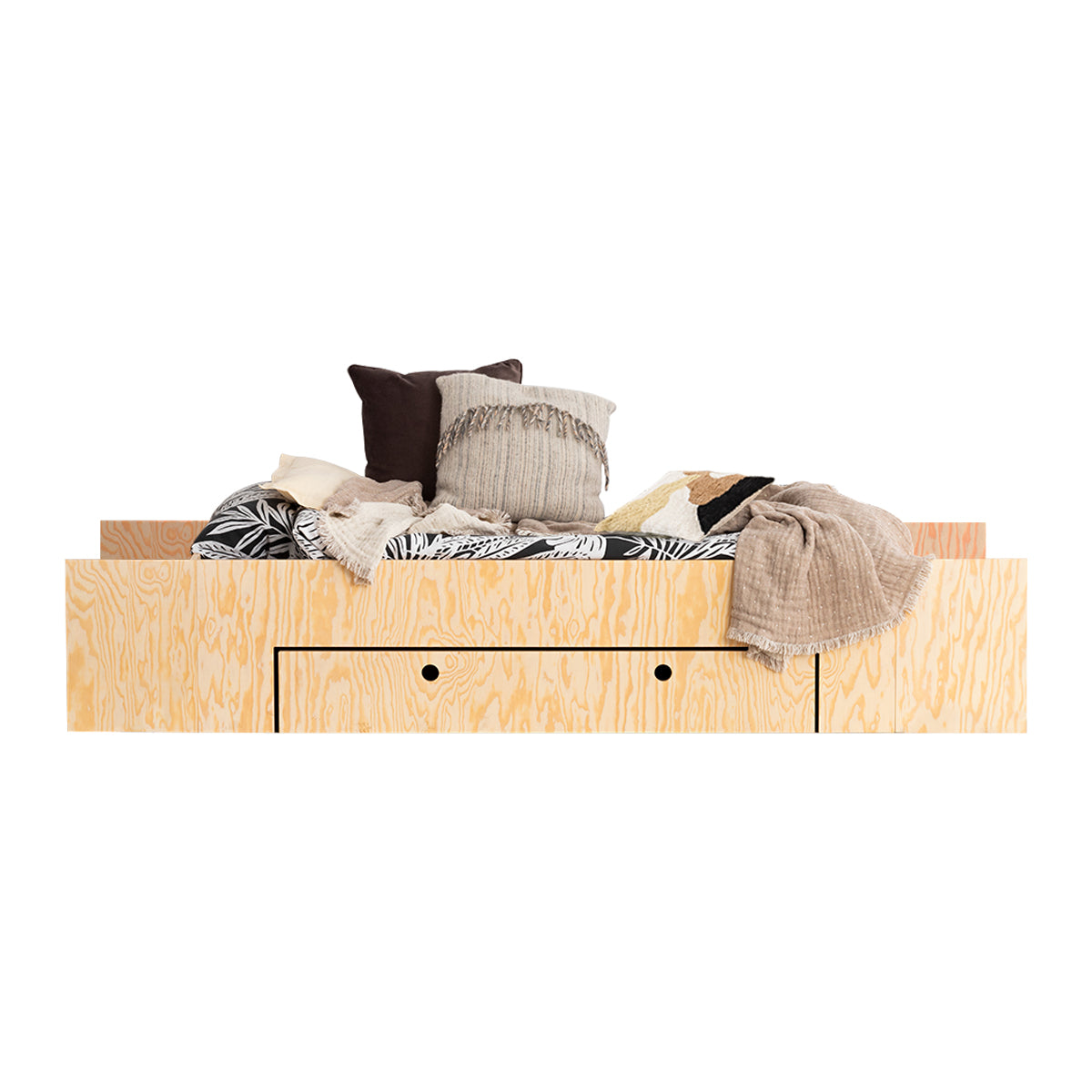 Lit 90x190 sommier et tiroir inclus Tristan Bois - vue 2