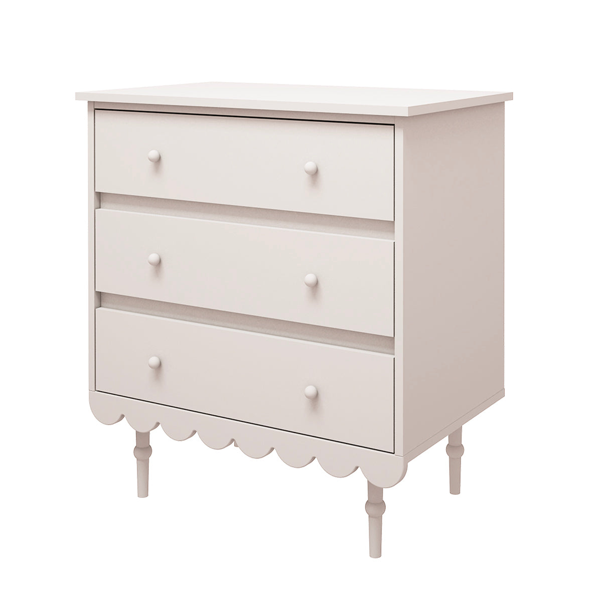 Commode 3 tiroirs Wood Luck Babushka Blanc
