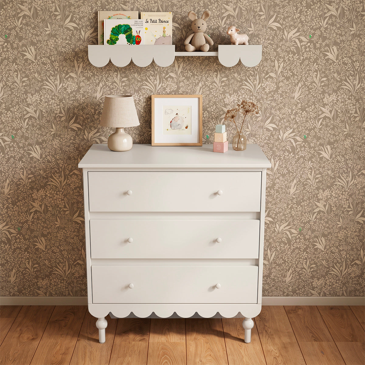 Commode 3 tiroirs Wood Luck Babushka Blanc - vue 3