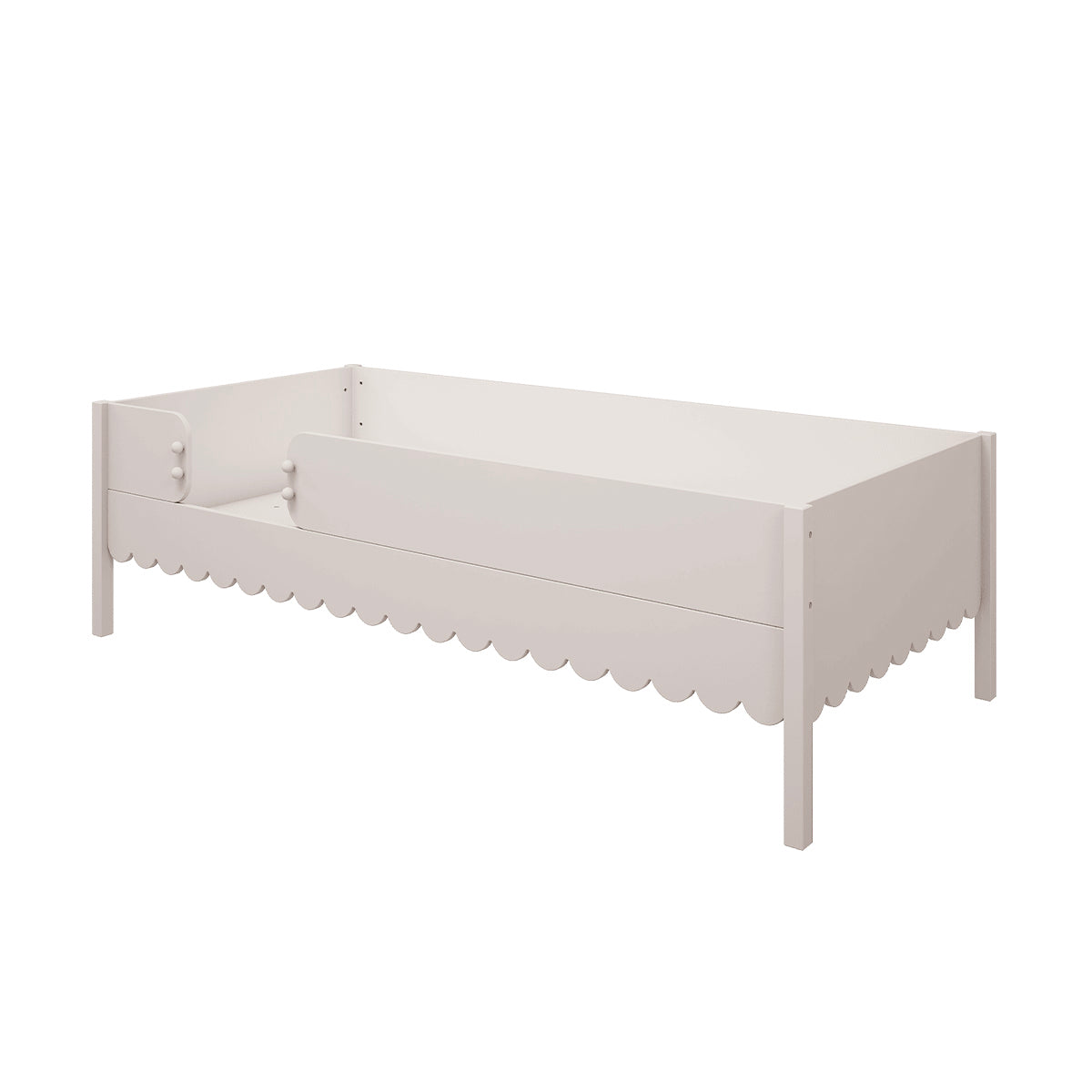 Lit 90x200 barrière et sommier inclus Wood Luck Babushka Blanc
