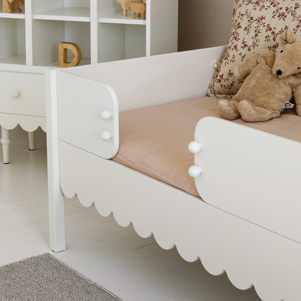 Lit 90x200 barrière et sommier inclus Wood Luck Babushka Blanc - vue 5
