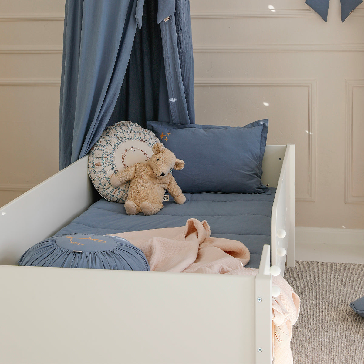 Lit 90x200 barrière et sommier inclus Wood Luck Babushka Blanc - vue 6