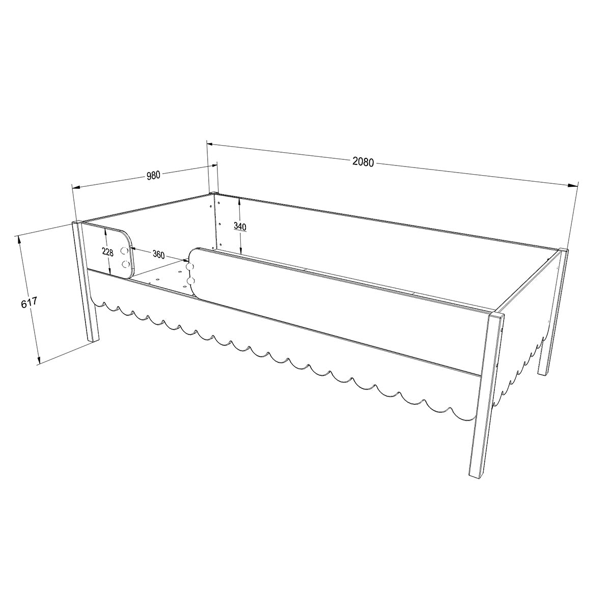 Lit superposé 90x200 sommiers et tiroir inclus Wood Luck Babushka Olive - vue 10