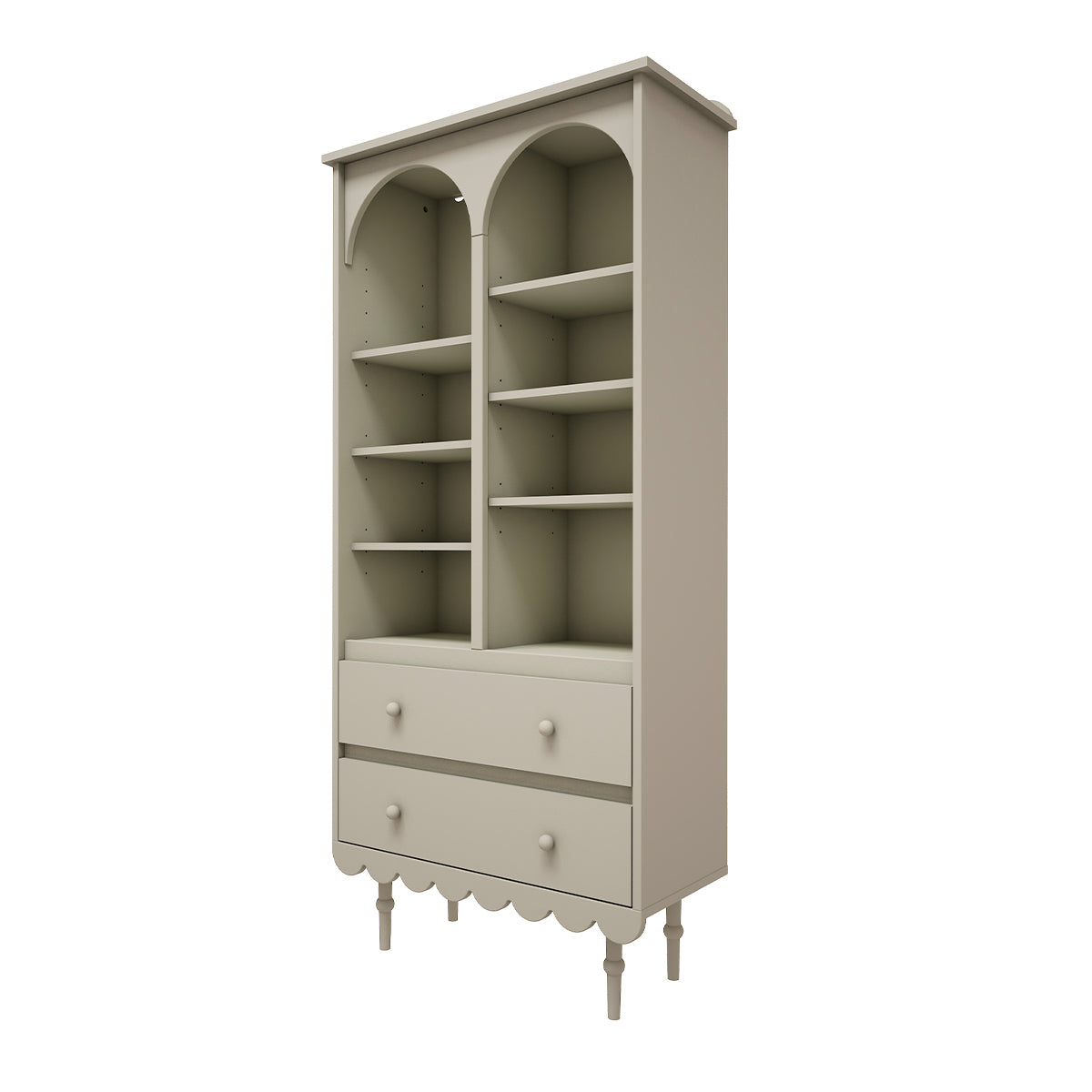 Bibliothèque 2 tiroirs Wood Luck Babushka Olive
