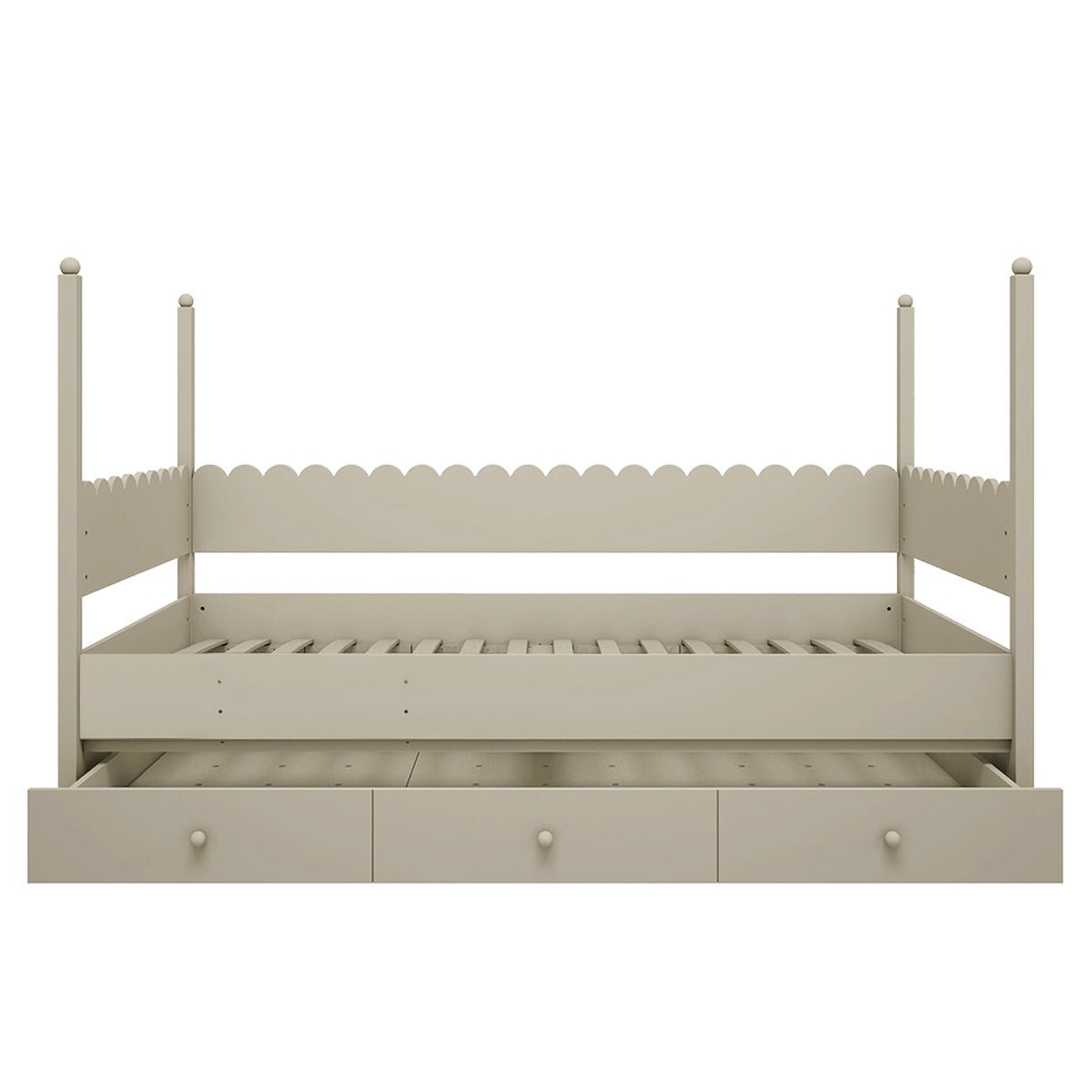 Lit superposé 90x200 sommiers et tiroir inclus Wood Luck Babushka Olive - vue 3