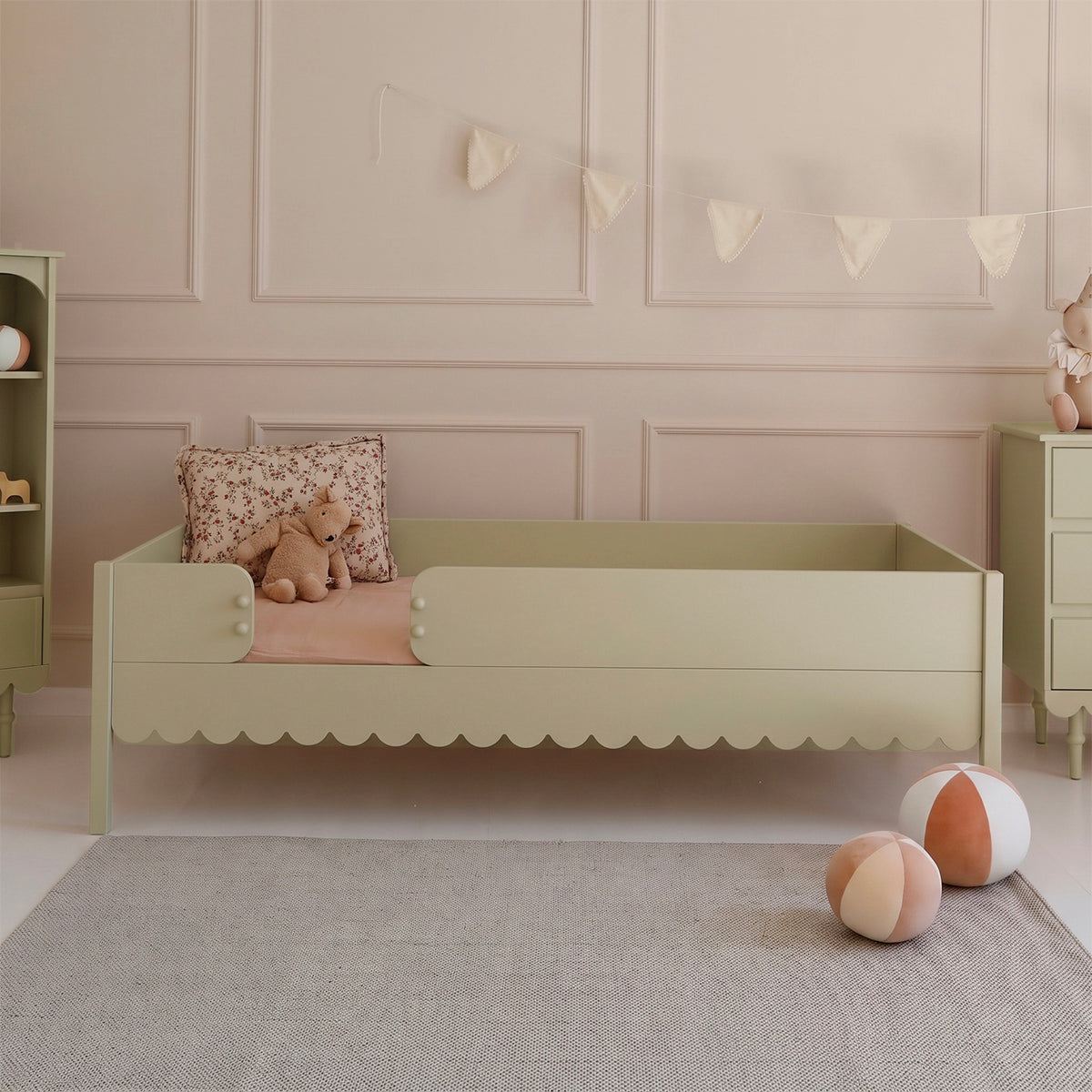 Lit superposé 90x200 sommiers et tiroir inclus Wood Luck Babushka Olive - vue 6