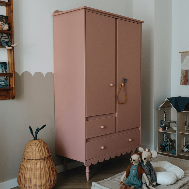 Commode 3 tiroirs et armoire 2 portes Wood Luck Babushka Rose - vue 4