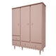 Armoire 3 portes 3 tiroirs Wood Luck Babushka Rose