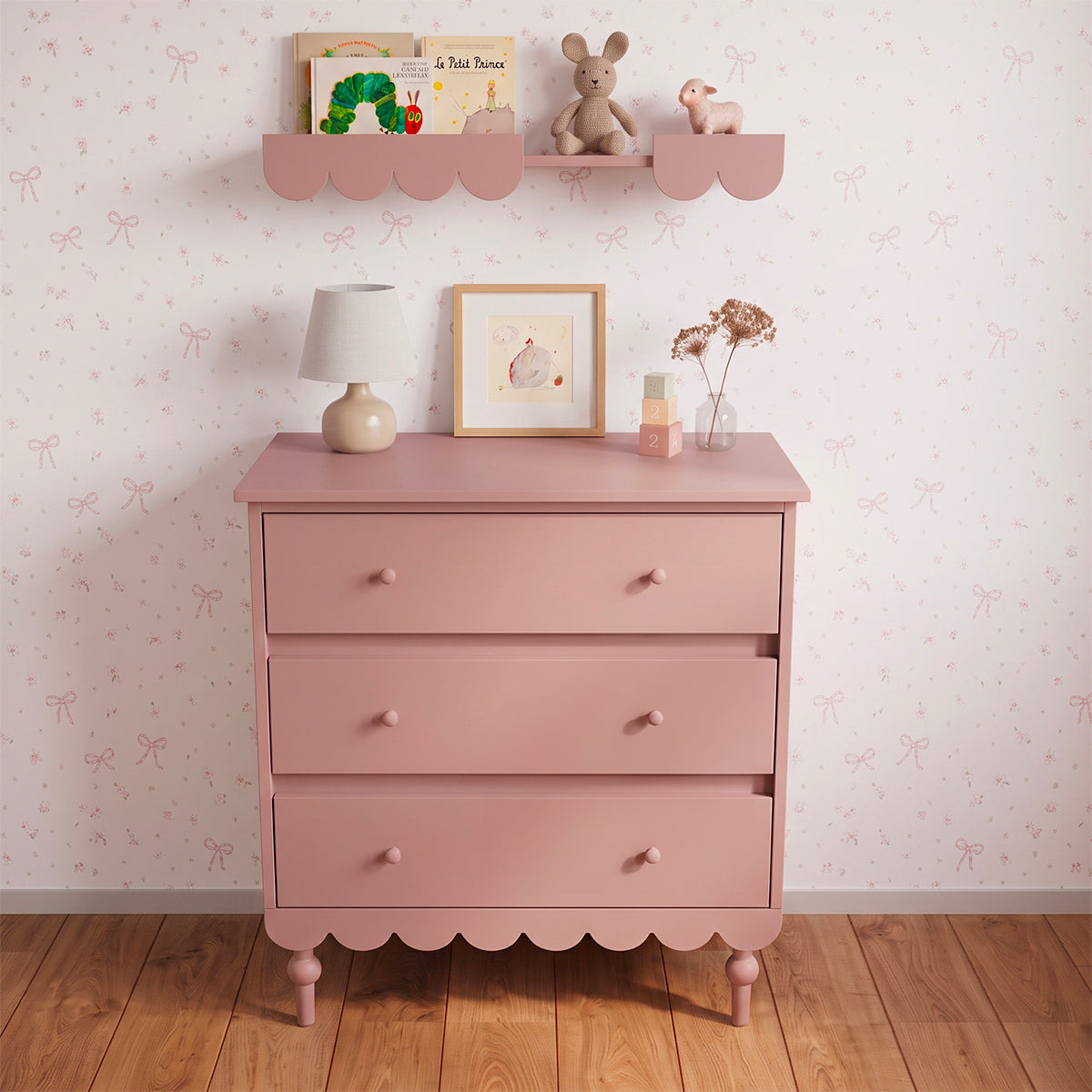 Commode 3 tiroirs Wood Luck Babushka Rose - vue 3