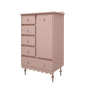 Commode 5 tiroirs 1 porte Wood Luck Babushka Rose
