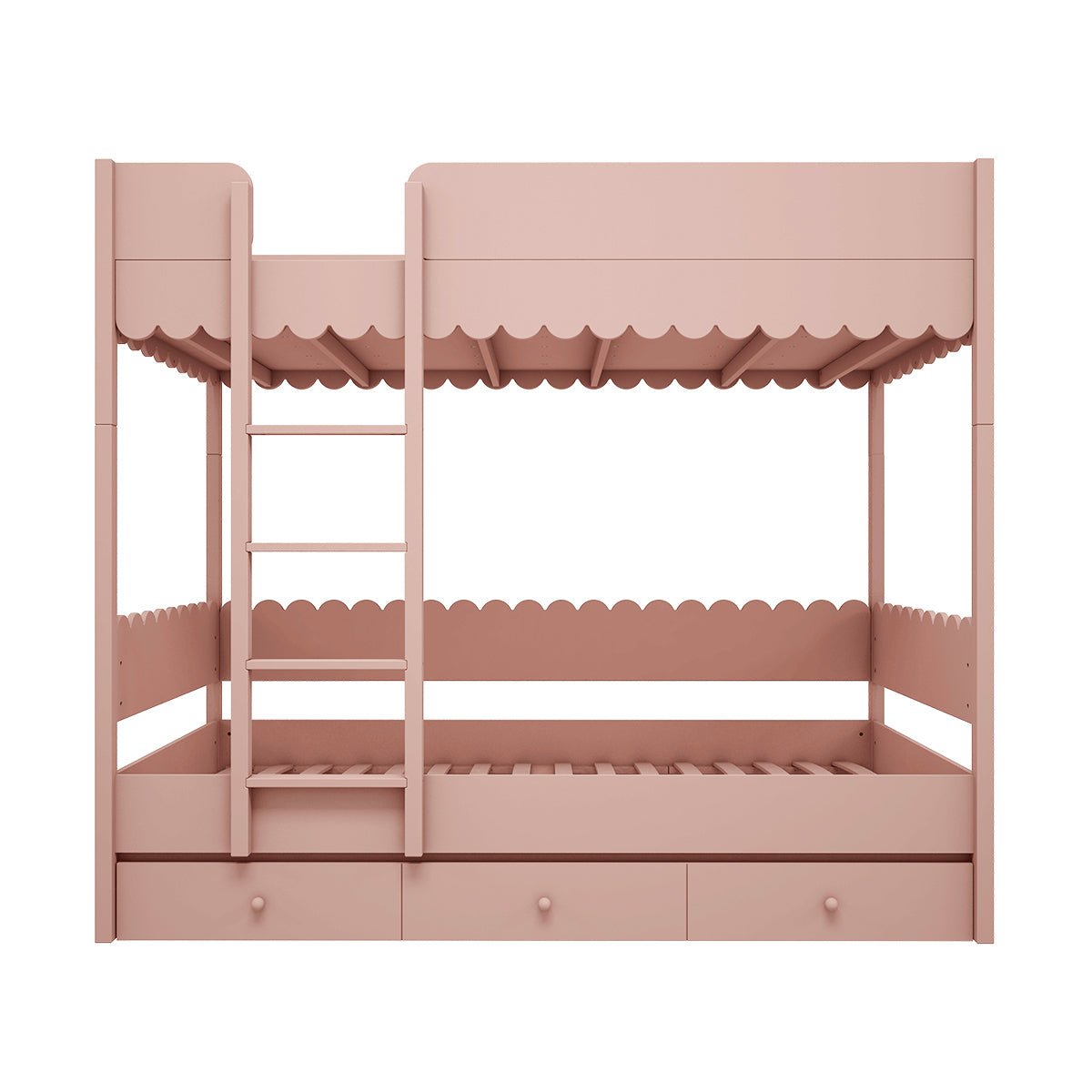 Lit superposé 90x200 sommiers et tiroir inclus Wood Luck Babushka Rose - vue 2