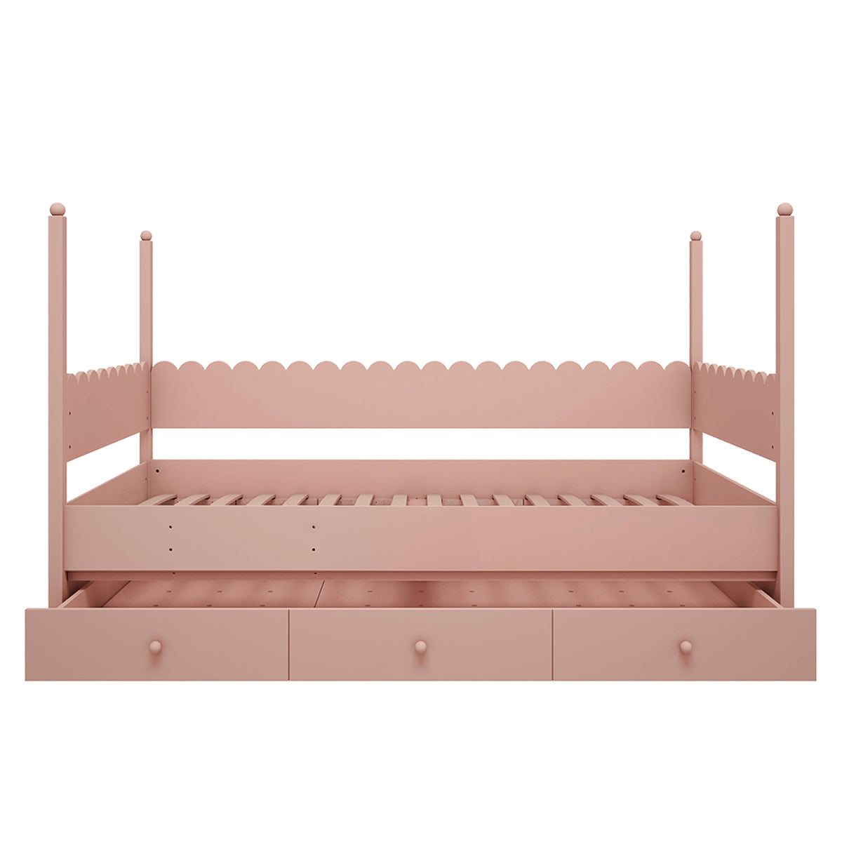 Lit superposé 90x200 sommiers et tiroir inclus Wood Luck Babushka Rose - vue 3